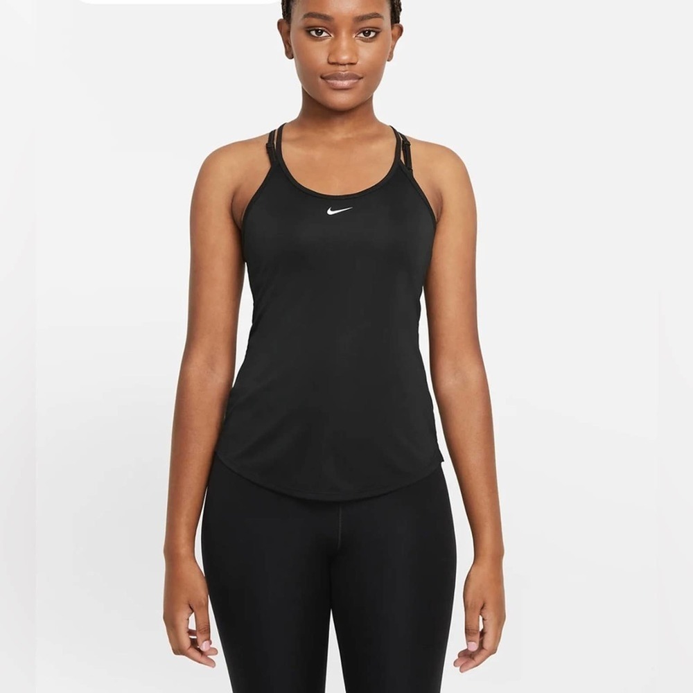 Nike Women's Dri-Fit One Elastika Racerback  Tank Top Black XS - Like New